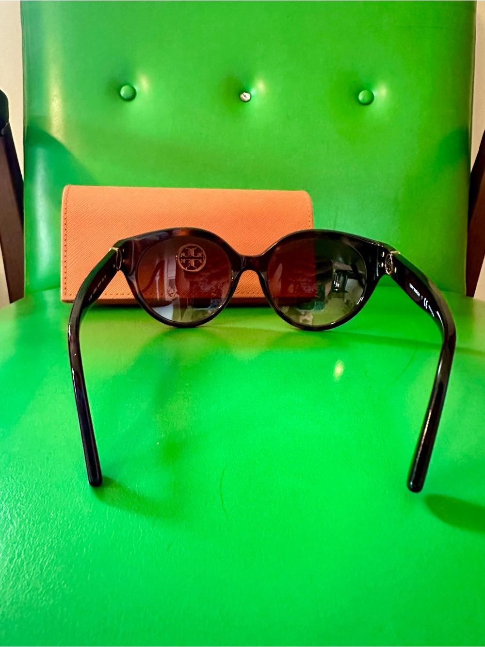 Tory Burch Dark Brown Cat-Eye Sunglasses with Gradient Lenses - Picture 3 of 7